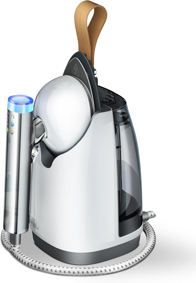 Sundu 1500W Professional Garment Steamer, 2-in-1 Vertical & Handheld for Wrinkles, 6 Steam Modes, 30-Second Heat Up, 800mL Tank, Auto Shut-Off, Portable & Standing Design, White