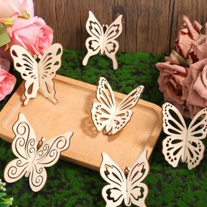 2 x 24pcs 3D Wooden Butterflies for Crafts, 4 Styles DIY Blank Butterfly Cutouts Wood Spring Ornaments to Paint Unfinished Decor for Kids Adults Painting Decorations