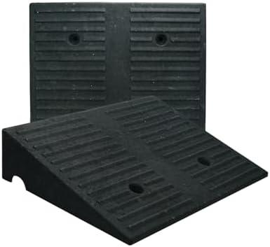 3.9" Rise 1pack Rubber Curb Ramps for Driveway Doorway Shed Threshold Wheelchair, Truck Car Motorcycle Bike Cart Lawn Mowers Angled Step Entry in Ramp, 7000lbs Heavy Duty Powersports Loading Ramp