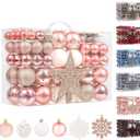 95Pcs Christmas Ball Ornaments Set,Neutral Christmas Tree Decoration Gift, Seasonal Decorative Hanging Ornament Set with Hand-held Gift Package for Xmas Tree (Rose Gold)