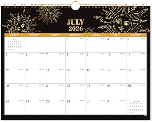 Calendar 2026-2027 - 2026-2027 Wall Calendar, July 2026 - December 2027, 15" x 11.5", Wall Calendar 2026-2027, 18 Monthly Calendar with Twin-wire Binding, Thick Paper, Hanging Hook - The Sun Pack of 2