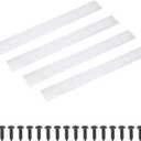 PATIKIL 18 x 2 Inch Rectangle Ventilation Grille, 4PCS Aluminum Air Vent Cover Louvered Ventilation Cover with Mounting Screws for Cabinet Closet Door Wardrobe, Silver