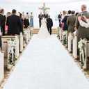 MODFUNS White Aisle Runner for Wedding Ceremony 5FTx15FT Wedding Aisle Runners for Indoors with Carpet Tapes Velvet Fabric Walkway Carpets Wedding Outdoor Floor Runner Church Beach Birthday Carpets