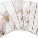 StyloVue 100 Pieces Peel and Stick Backsplash for Kitchen, 3" x 6" PVC Subway Tile, 2026 Upgraded Ivory Calacatta Marble Look with Gold Veining, Glossy Finish, Stick on Tile for Kitchen, Fireplace, RV, 6.0" x 3.0" x 0.12"