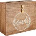 Wedding Card Box with Card Slit and Lock 12"X10"X4.5"- Gift Wishing Well Card Box for Weddings, Receptions, Birthdays, Graduations, Baby Showers, Honeymoon Funds WBKH (Burnt)