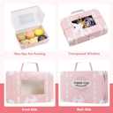 2Pack 20Pcs Treat Boxes with Window for Desserts, Candy & Cookies, Mini Suitcase Party Favor Box for Travel Theme Party Decor and Gift Giving,Pink, 9 x 6 x 2.5 Inches