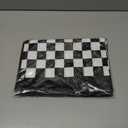 Oudain 3 Pcs Cars Birthday Party Supplies Racing Party Decorations Round Racing Tablecloth Checkered Flag Table Covers Road Plastic Table Cloth, 1950s Disco Dancing Party Tablecloth (Black)