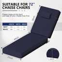 72 x 21 x 4 Inch Olefin Chaise Lounge Cushions, Lounge Chair Cushions with Headrest for Outdoor Furniture - Weather and Fade Resistant Patio Replacement Furniture Lounge Chair Cushion Set of 2