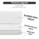 Inhousolu No Hook Waffle Weave Shower Curtain with Removable Snap in Fabric Liner Set for Bathroom, 230 GSM Heavy Duty Weighted Hem, Water Repellent Washable Bath Curtains, 60 x 72 Inch, White