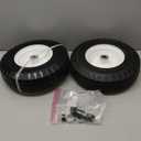 2-Pack 4.10/3.50-6" Flat Free Tire with Rim,13" Hand Truck Utility Universal Wheels, 3" Centered Hub with 5/8" Ball Bearings,w/Grease Fitting,410/350-6",410/350x6