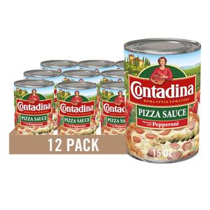 Contadina Roma Style Pizza Sauce Flavored with Pepperoni, 15 oz. Can (pack of 12) (EXP 05/28/28)
