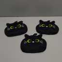 R HORSE Black Cat Hand Towels - 3Pcs Halloween Cat Theme Bathroom Towels with Hanging Loop Cute Cartoon Animal Absorbent Coral Fleece Bathroom Hand Towel Soft Thick Dish Cloth for Kitchen Home Decors