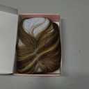 REECHO Hair Toppers for Women Real Human Hair, Seamless Human Hair Toppers with Bangs, 360 3D Cover Clip in Bangs Hair Extensions for Daily Wear, Medium Brown with Highlights