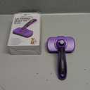 Dipoo Self Cleaning Cat & Dog Grooming Brush - Skin Friendly Deshedding Hair Brush for Haired Dogs & Puppies, Purple
