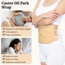 Castor Oil Pack Wrap for Stomach, Reusable Castor Oil Pack for Liver Detox (Yellow)