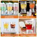 Tioncy 3 Pcs Acrylic Beverage Dispenser with Spigot 2.7 Gallon/ 10 l Clear Drink Water Dispenser Countertop with Detachable Base Iced Juice Container Unbreakable for Wedding Party