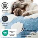 Lesure Shown on TV Donut Dog Beds Large Sized Dog - Round Pet Beds for Calming Puppy with Washable Cover, Orthopedic Modern Home Decor Beds with Jacquard Shaggy Plush & Anti Slip Bottom, 33 InchBlue
