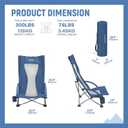 OUTSIDER Low Beach Chair, High Back Folding Camping Chair for Adults, Folding Beach Chair with Breathable Center Mesh Back, 300lbs Heavy Duty Portable Chair with Cup Holder for Beach, Outdoor(Blue 2)