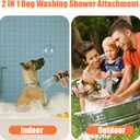 Dog Washing Hose Attachment for Pet Bathing with Black 3 Way Shower Diverter, Dog Wash Hose Nozzle Shampoo Sprayer for Pet Grooming Shower, Dog Shower Attachment for Bathroom, 2m/79inches Hose