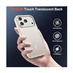 SUPFINE Magnetic for iPhone 17 Pro Max Case (Compatible with MagSafe)(Military Grade Drop Protection) Translucent Matte Shockproof with Anti-Fingerprint Phone Cover, Beige