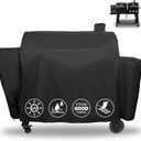 QuliMetal Grill Cover for Pit Boss Pro Series Triple-Function Combo Grill PB1100PSC1 PB1100PSC2 Sportsman PB1230 Wood Pellet/Gas Combo 1230 PB1230SP PB1230G, PB 67364-600D Fade Resistant Grill Cover (Black)