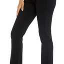 Women's Ease into Comfort Barely Bootcut Stretch Dress Pants (4, Black)