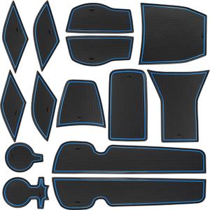 SENSHINE for Chevy Trax Accessories 2024 2025 2026 Cup Holder Insert Door Slot Mat Center Console Liner Pad for Chevrolet Trax LS 1RS LT 2RS ACTIV Non-Slip Anti Dust Premium Interior 14-PC (Blue Trim)