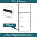 25 Pack Metal Yard Sign Stakes, 16.5x7 Inch Heavy Duty H-Shaped Wire Stakes for 4mm Corrugated Panels Durable Blank Lawn Sign Posts with Yard Sign Holder, Waterproof & Wind Resistant for Outdoor
