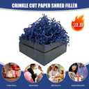 Navy Blue Crinkle Cut Paper Shred Filler, 2 LB Basket Filler Shredded Paper, Confetti Stuffing for Basket Filling, Halloween, Thanksgiving, Christmas, Birthdays, Gift Wrapping, Stuffer Party Supplies