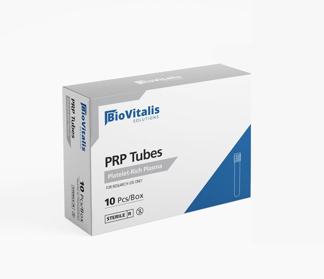 Biovitalis Solutions 10 PCS PRP Tubes 10ML PRP Tube ACD and Gel+Anticoagulant for Platelet Rich Plasma Exp:  2027-11-04