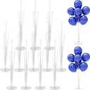 JOYYPOP 12 Sets Balloon Stand Kit For Table, Balloon Sticks with Base Birthday Graduation Party Decorations Wedding (12 Pack Clear)