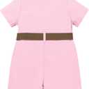 ABAFIP Baby Girl Toddler Boy Safari Birthday Outfit Short Sleeve One Piece Romper Jumpsuit with Belt Hat 6-12 M