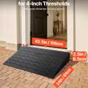 VEVOR 2.5" Rise Rubber Threshold Ramp, 3 Channels Cord Cover Door Ramp, No-Slip Surface, 2200 Lbs Load Capacity Rubber Ramp for for Home Doorways Driveways, 41.8" L x 24" W x 2.5" H, 42lbs