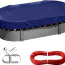 Oval Pool Covers for Above Ground Pools,15x30 ft Winter Pool Cover for Rectangle Pool,Heavy Duty&Extra Thick 195G PE Tarps,Cold-Resistant Anti-UV,Extreme Weather Protection,Winch and Cable Kit,Navy