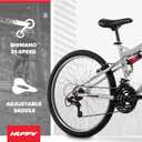Huffy Stone Mountain Mens 26 Inch Mountain Bike, Cloudy Grey Gloss Frame, 21-Speed Shimano Twist Shifting, Dual Suspension, Comfort Saddle