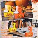 TaoBary 30 Set Thanksgiving 2 Cup Drink Carrier with Handle Portable Foldable Tray Drink Holder Yellow Orange Thanksgiving Disposable Cardboard Coffee Cup Holder with Pumpkin Maple Leaf Tag Fall Gifts