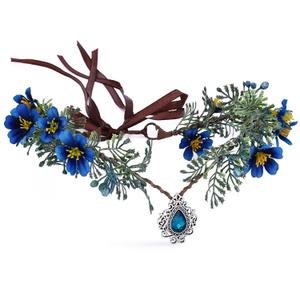 MOSTORY Woodland Fairy Flower Crown - Elf Floral Headpiece Blue Daphne with Crystal Elven Tiara Handmade for Women Girls Bridal Variable Size Wreath Headband for Cosplay Halloween Christmas Wedding MOSTORY Woodland Fairy Flower Crown - Elf Floral Headpiece Blue Daphne with Crystal Elven Tiara Handmade for Women Girls Bridal Variable Size Wreath Headband for Cosplay Halloween Christmas Wedding