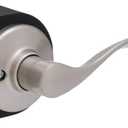 Kwikset Balboa Dummy Door Handle, Single Sided Lever for Closets, French Double Doors, and Pantry, Satin Nickel Non-Turning Right Handed Interior Push/Pull Lever, with Microban Protection