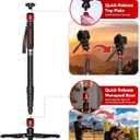 IFOOTAGE Monopod Cobra 3 A180T, 71" Aluminum Camera Monopod with Feet, Telescopic Video Mono pod Compatible with Sony Canon Nikon DSLR Cameras, Payload 17.6lb
