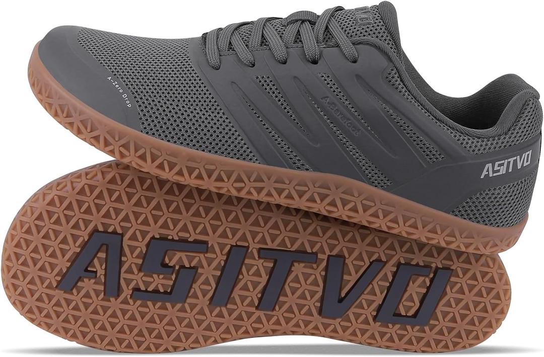 ASITVO Wide Men's Barefoot Zero Drop Sole Minimalist Width Toe Box Walking Shoes Sneakers TPU Toe No-Sew Upper, 10.5