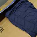 JOLLYVOGUE Oversized King Comforter Set, 3 Pieces Navy Blue Seersucker Comforters, Lightweight & Fluffy Bedding Sets for All Season with 1 Ruffle Comforter and 2 Ruffle Pillowshams
