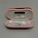 Muf 2 in 1 Contact Lens Case and Glasses Case, Double Sided Design with Mirror, Portable Travel Kit with Tweezer, Remover and Solution Bottle, Pink