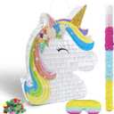 Forenee Unicorn Piata Party Supplies Piata Bundle with Blindfold and Bat for Girls Kids Unicorn Theme Birthday Party