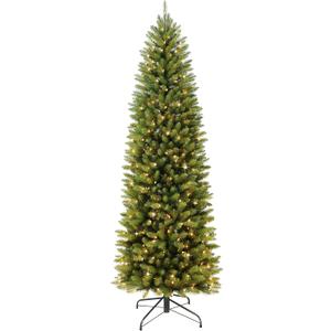 Puleo International 7.5ft Pre-Lit Fraser Fir Pencil Christmas Tree