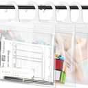 24 Pack Hanging Storage Bags, Large Hook 7.5 x 10.5-inch Clear Plastic Bags for Classroom, Library, and Pharmacy Use