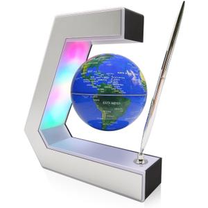Flagest Magnetic Levitation Globe with LED Lights & Touch Control and Pen, Floating Globes for Educational Home Office Desk Bookshelf Decor, Birthday Anniversary Holiday Creative Gift(3.3 Inches Globe)