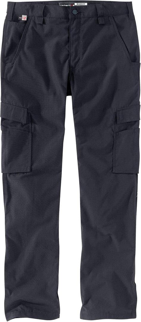 Carhartt Men's 104786 Flame-Resistant Force Relaxed Fit Ripstop Cargo (40W x 34L, Deep Navy)