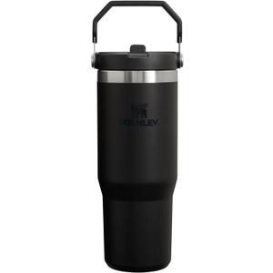 Stanley IceFlow Flip Straw Tumbler with Handle 30 oz | Twist On Lid and Flip Up Straw | Leak Resistant Water Bottle | Insulated Stainless Steel |BPA-Free | Black 2.0