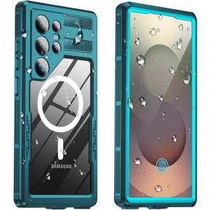 for Samsung Galaxy S25 Ultra Waterproof Case, [Fit for Magsafe] [Built-in Screen Protector] [Military Shockproof], IP68 Water Proof Rugged Heavy Duty Magnetic Case for S 25 Ultra 6.9", Teal