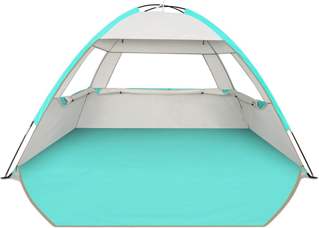 Venustas Beach Tent Sun Shelter for 3/4-5/6-7/8-10 Person, UPF 50+ UV Protection Beach Canopy, Lightweight and Easy Setup Cabana, Portable Shade Tent (Mint Green)